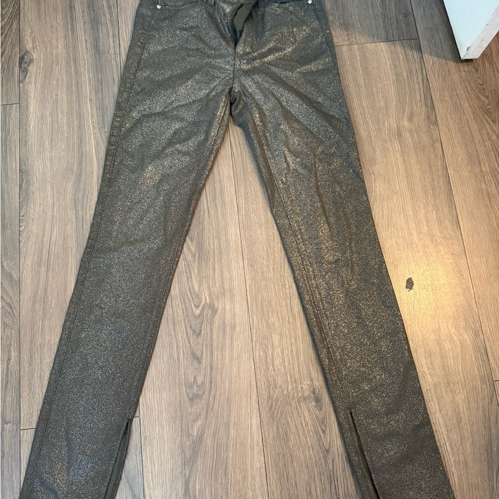 PAIGE Metallic Bronze Pants